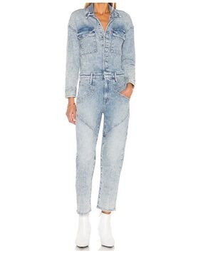 MOTHER The All-In-One Breaker Ankle Denim Jumpsuit Large